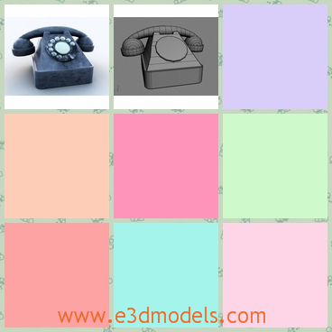 3d model the old phone - This is a 3d model of the old phone,which is antique and made in high quality.The model is made with a dail board and a holder.
