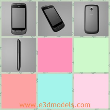 3d model the phone - THis is a 3d model of the phone LG,which is black and popular in China.The phone is made in China and popular among young people.
