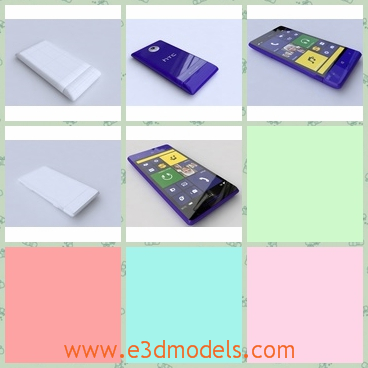 3d model the phone in blue - This is a 3d model of the phone in blue,which is a highly detailed version of the HTC.The model is the famous brand in China and popular.