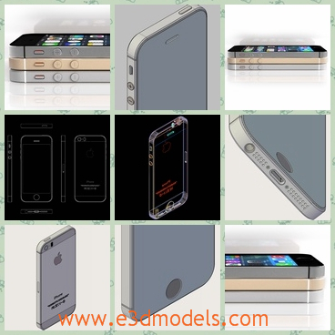 3d model the phone in white - This is a 3d model of the iPhone in white,which is the first and only completely accurate Apple iPhone 5s. It was constructed from actual dimensions, not from pre-release leaked images.