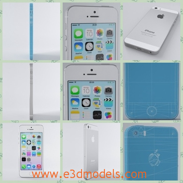 3d model the phone in white - This is a 3d model of the Apple iPhone 5s,which was made with high quality and people in the world are so crazy about the phone.