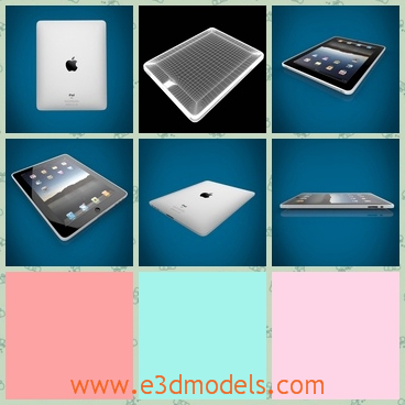 3d model the phone of apple ipad - This is a 3d model of the phone of Apple Ipad,which has an apple sign on the back,which is the signal of this kind of phones,and the color is white.