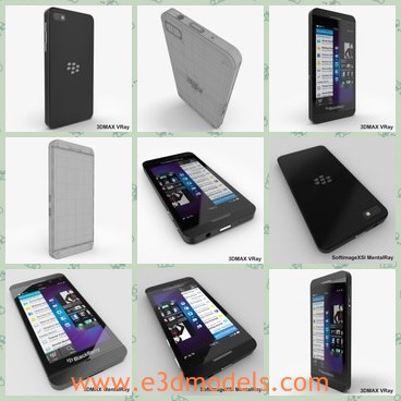 3d model the phone of blackberry - This is a 3d model of the phone of blackberry,which is black and made with good quality.