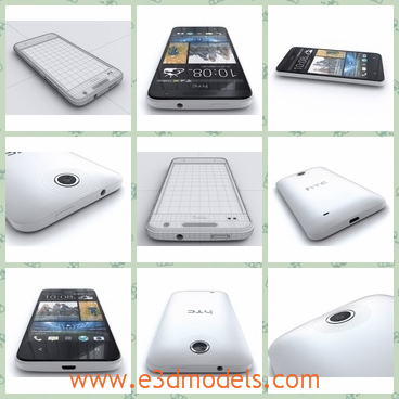 3d model the phone of HTC - This is a 3d model of the phone of HTC,which is composed of the black front and the white back.The cellphone has a touchscree.