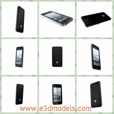 3d model the phone of Huawei - This is a 3d model of the phone of Huawei,which is black and modern.The model is popualr in China and it is made in China.