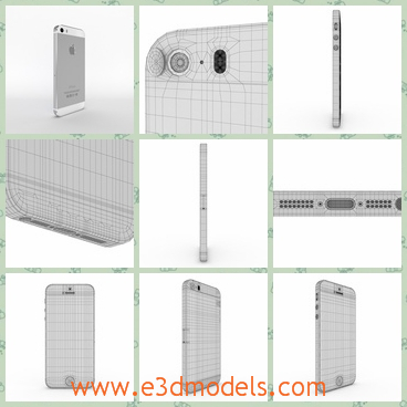 3d model the phone of iphone - This is a 3d model of the phone of iPhone 5s in silver,which is made in America and it is popular in China and other countries.