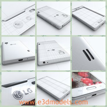 3d model the phone of LG - THis is a 3d model of the phone of LG,which is the famou smartphone in China.The model has the white cover and the mark of the company.