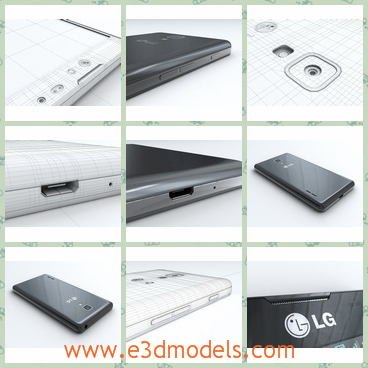 3d model the phone of LG - THis is a 3d model of the phone of LG,which is the famous phone in the world.The model is black and it is cool.
