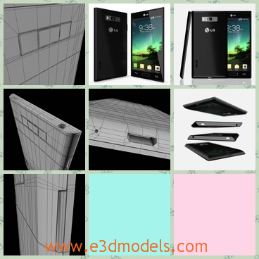 3d model the phone of LG - This is a 3d model of the phone of LG,which is a a highly detailed version of a LG Optimus L7. The main format is Blender.