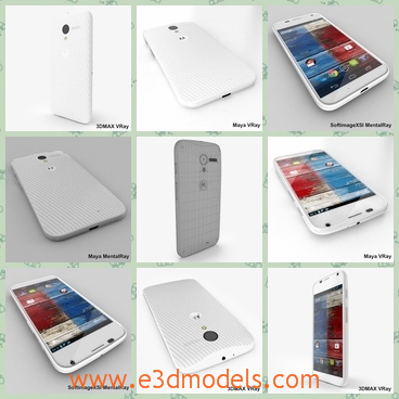 3d model the phone of Motorola - This is a 3d model of the phone of Motorola,which is white and it has a cellphone.