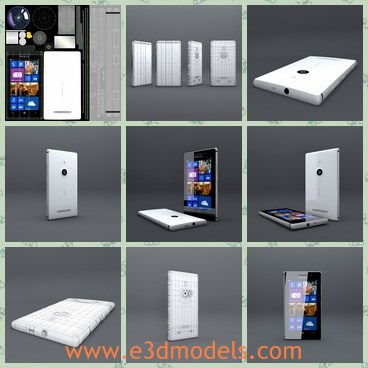 3d model the phone of Nokia - THis is a 3d model of the phone of Nokia,which is white and popular among young people.The model  has real world scale and moved to the zero point of X,Y,Z axes.