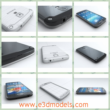 3d model the phone of Samsung - This is a 3d model of the phone f Samsung,which is black and famous in the world.