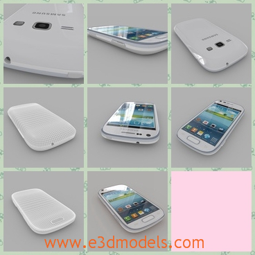 3d model the phone of Samsung - This is a 3d model of the phone of Samsung,which is white and pretty.The model is popular in China and Korea.