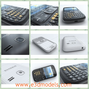 3d model the phone of Samsung with keyboard - This is a 3d model of the phone of Samsung with keyboard,which is black and large.The phone is made with a touchscreen.