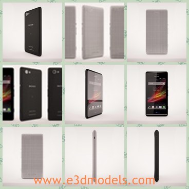3d model the phone of sony - This is a 3d model of the phone of Sony,which is modern and very popular.The model includes black,purple, white and yellow.