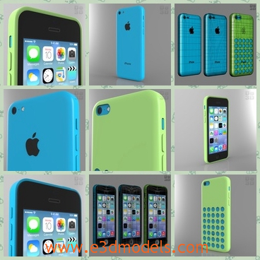 3d model the phone with a green cover - This is a 3d model of the iPhone with a green cover,which is popular and famous around the world.The phone was made in America and it is so expensive.