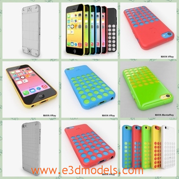 3d model the phone with colorful covers - This is a 3d model of the phone with colorful covers,which includes the red,the pink,the orange,the white and the green.