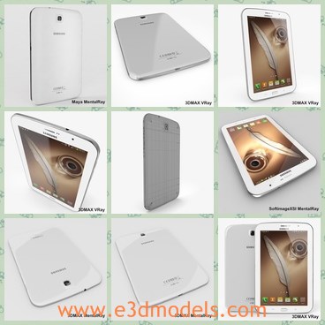 3d model the phone with white appearance - THis is a 3d model of the phone with white appearance,which is large and popular.The model is made in Korea and is popular around the world.