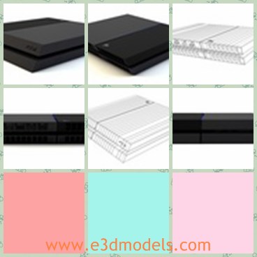 3d model the playstation - This is a 3d model of the playstation,which is black and is created in Cinema 4D. All objects and materials are named properly.
