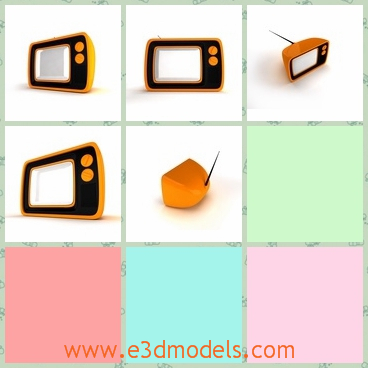 3d model the portable TV - This is a 3d model of the portable TV,which is small and cute.The model is the antenna TV in reality.