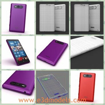 3d model the purple phone - This is a 3d model of the purple phone,which is detailed and made with good quality.