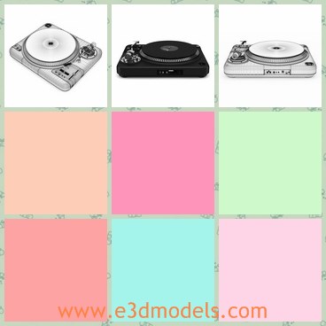 3d model the record player - This is a 3d model of the record player,which is old and popular.The record player is like a truntable,which is easy to play the CD.