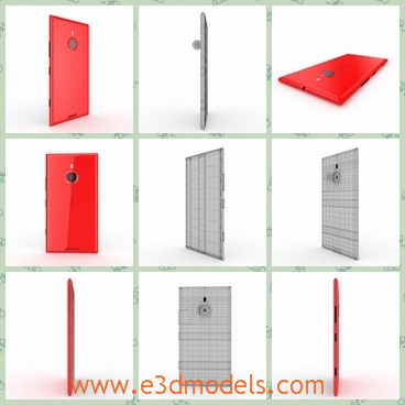 3d model the red and white phone of Nokia - This is a 3d moded of the red and white phone of Nokia,which is vertical and large to hold.The model is constructed with 16 polygonal objects, each object has an unique name.