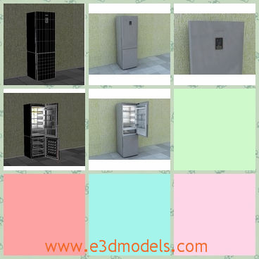 3d model the refrigerator in modern style - This is a 3d model of the refrigerator in modern style,which is the Samsung brand.The appliance is common in our life.