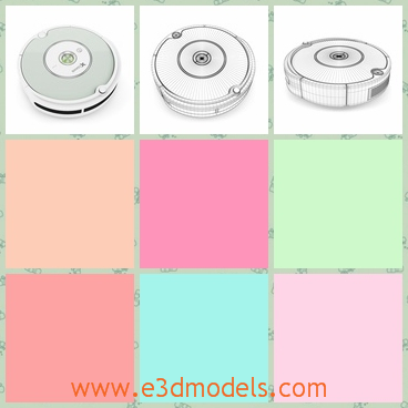 3d model the round cleaner - This is a 3d model of the round cleaner,which is modern and automatic.The model is the new product of the Hoover company.