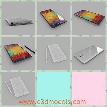 3d model the Samsung Galaxy Note 3 – Korea - This is a 3d model of the Samsung Galaxy Note 3,which is popular in China and the model is large and charming.