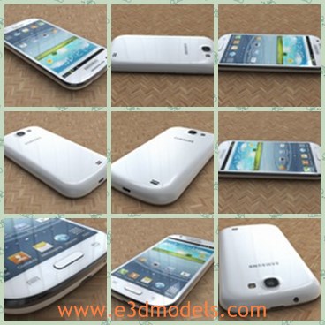 3d model the Samsung phone - This is a 3d model of the Samsung phone,which is white and made with good quality.The phone is detailed and textured.
