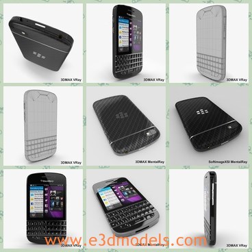 3d model the smartphone - This is a 3d model of the smartphone,which is the popular phone of Blackberry.The model is nicely organized, has correct names for all objects and has good topology.
