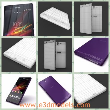 3d model the Sony phone - This is a 3d model of the Sony phone,which is purple and charming.The phone is famous and popular in the world.
