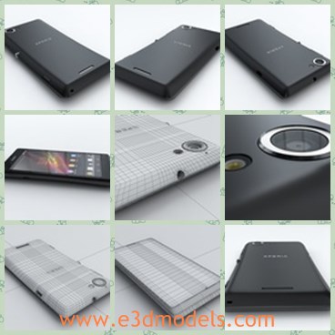 3d model the Sony phone - This is a 3d model of the Sony phone,which is black and popular.The phone is good at taking photos.
