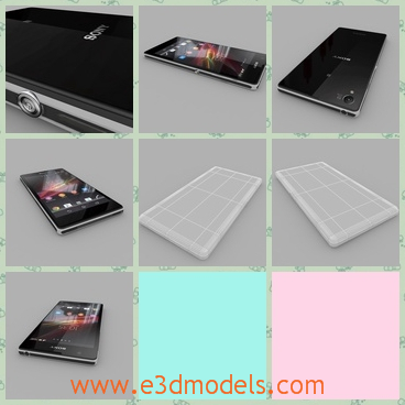 3d model the sony phones - This is a 3d model of the Sony phone,which has a touchscreen and the it is made in high quality.