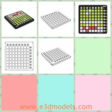 3d model the sound controller - This is a 3d model of the sound controller,which is square and made with different colors on the surface.The button controls sound is very easy to recognize.