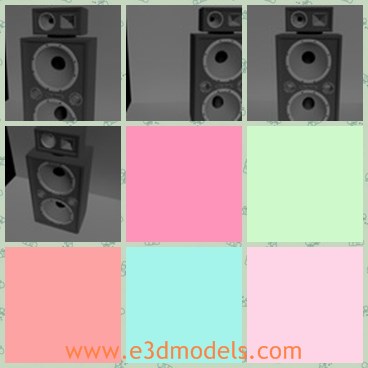 3d model the speaker - This is a 3d model of the speaker,which is black and made with good quality.