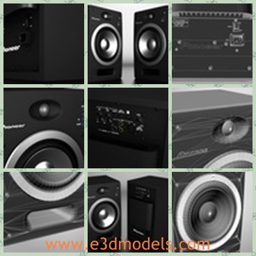 3d model the speaker - This is a 3d model about the speaker,which is black and created with high quality.