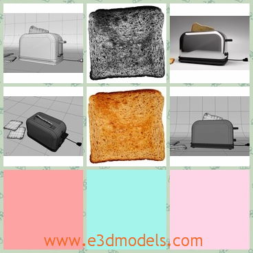 3d model the toaster - This is a 3d model of the toaster,which is used to toast bread.The machine is modern and simple.