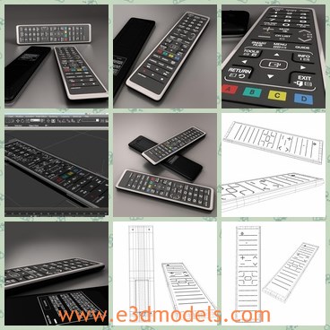 3d model the TV controller - This is a 3d model of the TV remote control,which was designed to provide a high definition in a low poly.