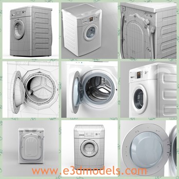 3d model the washing machine - This is a 3d model of the washing machine,whic is modern and small in the room.The model is very practical in people's life.