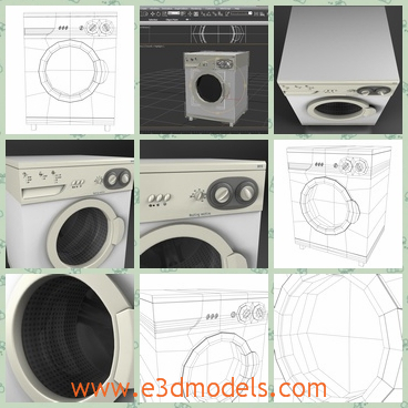 3d model the washing machine - This is a 3d model of the washing machine,which is the appliance in the room.The model is designed to provide a high definition in a low poly.