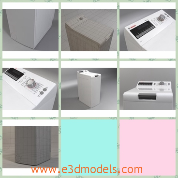 3d model the washing machine - This is a 3d model of the washing machine,which is white and modern.The machine is the appliance in the home.