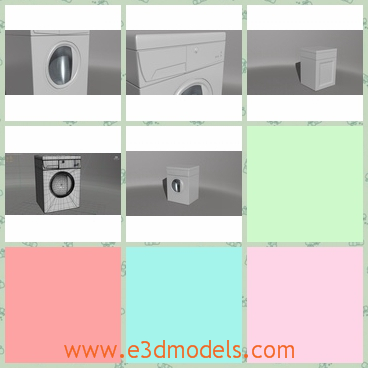 3d model the washing machine - This is a 3d model of the washing machine,which is the appliance in the room and the machine is modern.