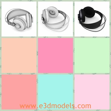 3d model the white headphone - This is a 3d model of the white headphone,which is comfortable and convenient to use.
