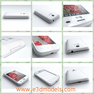 3d model the white phone of LG - THis is a 3d model of the white phone of LG,which is famous and popular around the world.