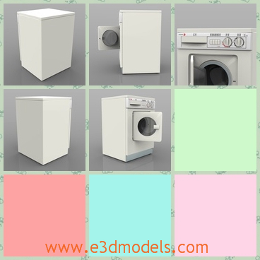 3d model the white washing machine - This is a 3d model of the white washing machine,which is the appliance in the family and it is not expensive.The model is a digital one.
