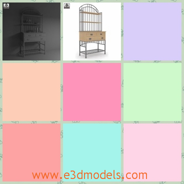 3c model the sideboard with steels - This is a 3d model of the sideboard with steels,which is the necessary furniture in the home.