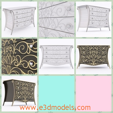 3d m odel the furniture of dressers - This is a 3d model of the furniture,which is modern and fine.The model has glorious textures on it.