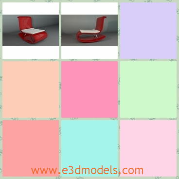 3d model a chair in rouge color - This is a 3d model of a chair in rouge color,and the chair has the special holder underneath.The chair is used by many elders.